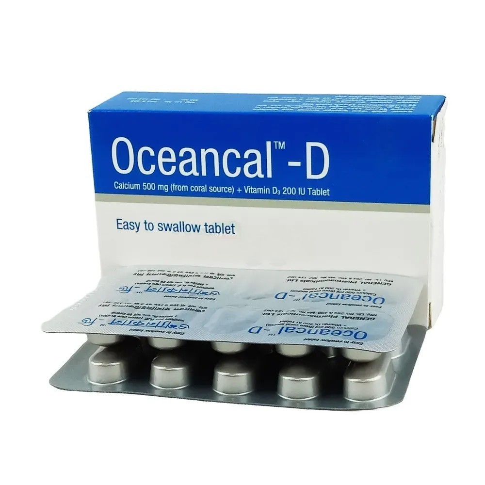 Oceancal-D Tablet, Coral Calcium + Vitamin D3 500 mg+200 IU