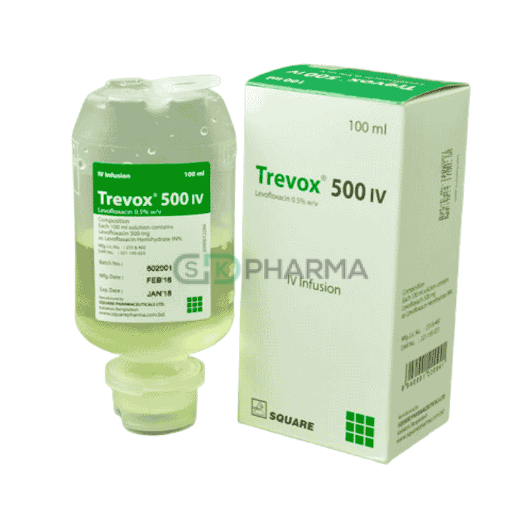 Trevox Injection 500 mg/100 ml (Levofloxacin Hemihydrate)