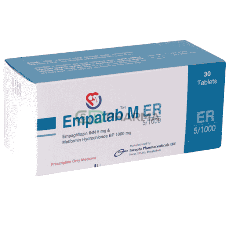 Empatab M ER Tablet 5 mg+1000 mg (Empagliflozin + Metformin Hydrochloride)