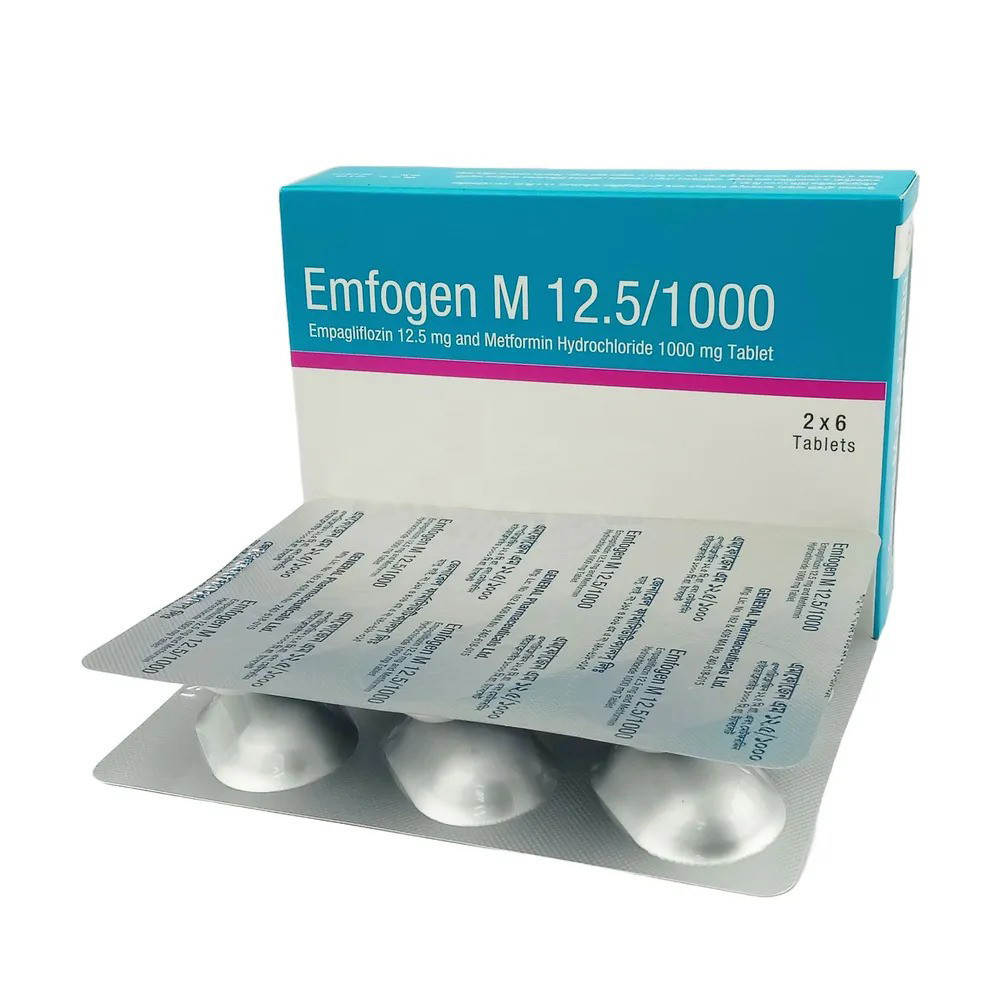 Emfogen M Tablet, Empagliflozin + Metformin Hydrochloride 12.5 mg+1000 mg
