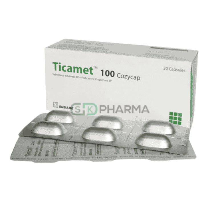 Ticamet Inhalation Capsule 50 mcg+100 mcg (Salmeterol + Fluticasone Propionate)