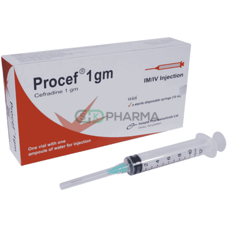 Procef Injection 1 gm/vial (Cephradine)
