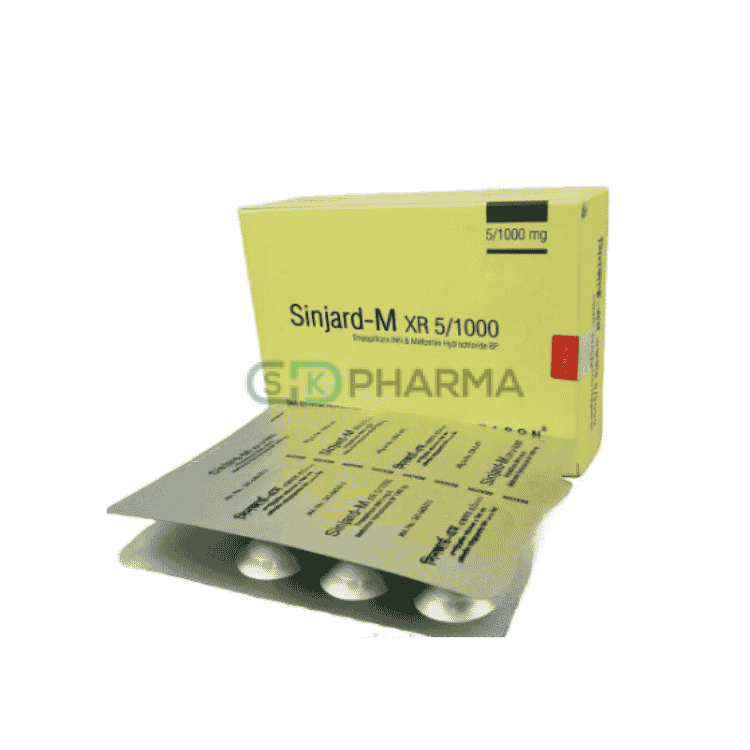 Sinjard-M XR Tablet 5 mg+1000 mg (Empagliflozin + Metformin Hydrochloride)