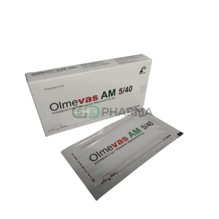Olmevas AM Tablet 5 mg+40 mg (Amlodipine Besilate + Olmesartan Medoxomil)