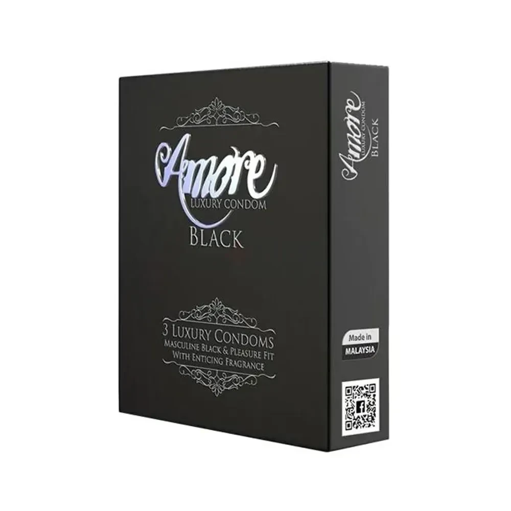 Amore Black Condom (6 pack), Latex condom [Amore] SMC Enterprise Ltd
