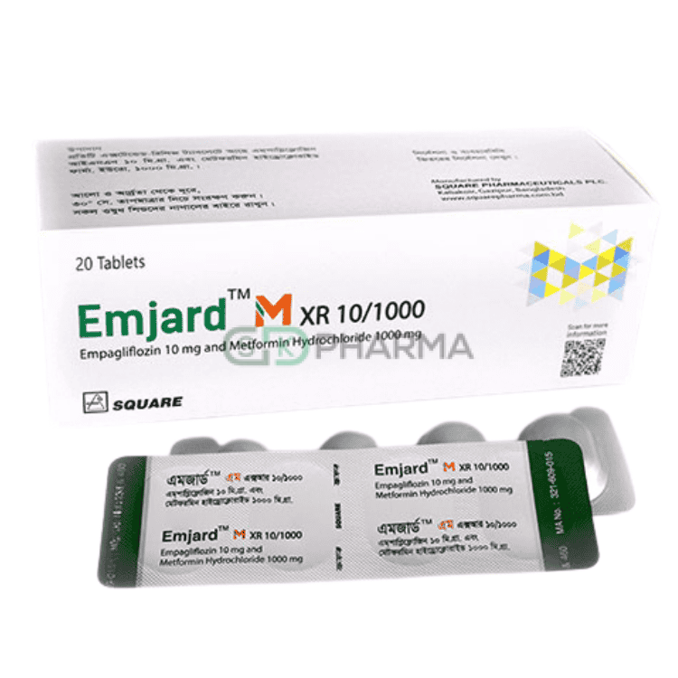 Emjard M XR Tablet 10 mg+1000 mg (Empagliflozin + Metformin Hydrochloride)