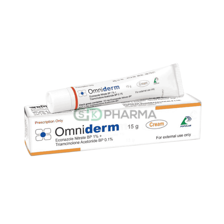 Omniderm Cream 1%+0.1% (Econazole Nitrate + Triamcinolone Acetonide)