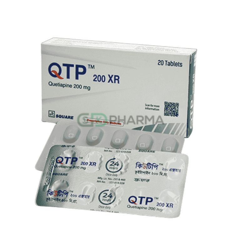 QTP XR Tablet 200 mg (Quetiapine Fumarate)