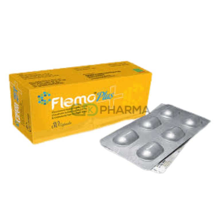 Flemo Plus Capsule 40 mg+150 mg+120 mg (Undenatured Type II Collagen + Glucosamine Hydrochloride + Chondroitin Sulfate)