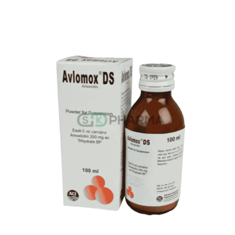 Avlomox DS Suspension 250 mg/5 ml (Amoxicillin Trihydrate)