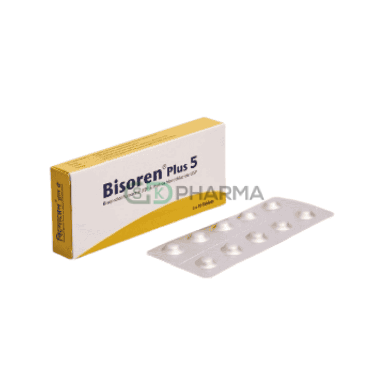 Bisoren Plus Tablet 5 mg+6.25 mg (Bisoprolol Fumarate + Hydrochlorothiazide)