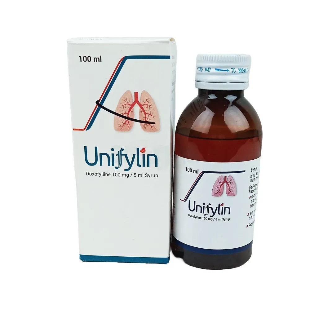 Unifylin Syrup 100 ml bottle, Doxophylline 100 mg/5 ml
