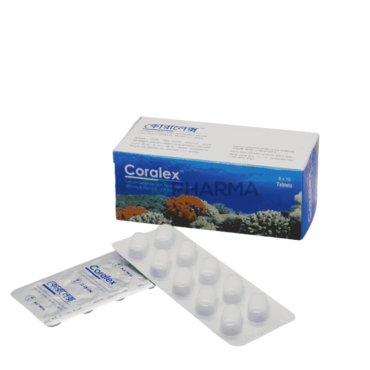 Coralex D Tablet 500 mg+200 IU (Coral Calcium + Vitamin D3)