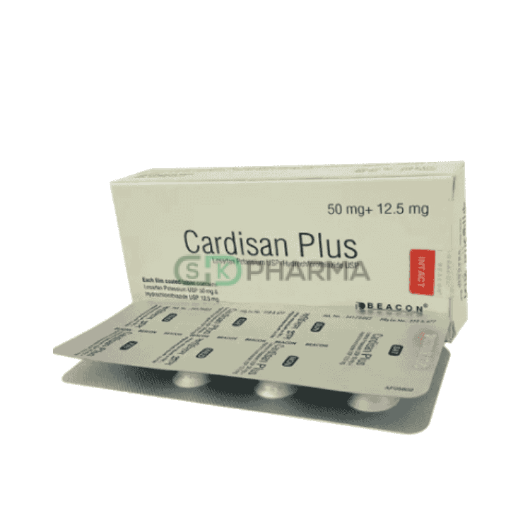 Cardisan Plus Tablet 50 mg+12.5 mg (Losartan Potassium + Hydrochlorothiazide)