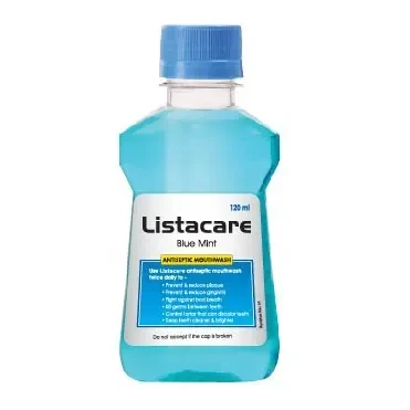 Listacare Blue Mint Mouthwash 250 ml bottle, Menthol + Thymol + Eucalyptol + Methyl Salicylate