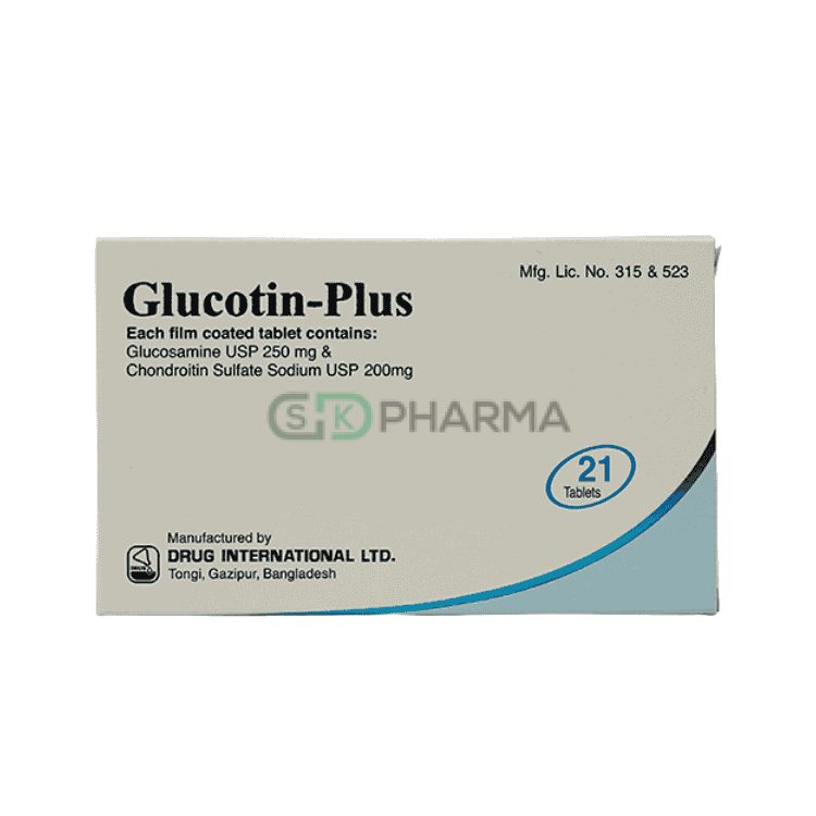 Glucotin Plus Tablet 250 mg+200 mg (Glucosamine Sulfate + Chondroitin)