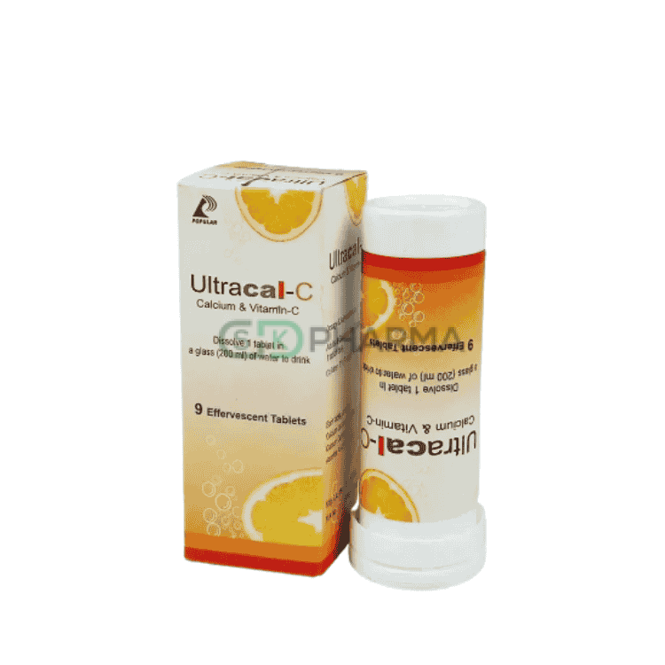 Ultracal-C Tablet 1000 mg+327 mg (Conventional calcium)+500 mg (Calcium Lactate Gluconate + Calcium Carbonate + Vitamin C)