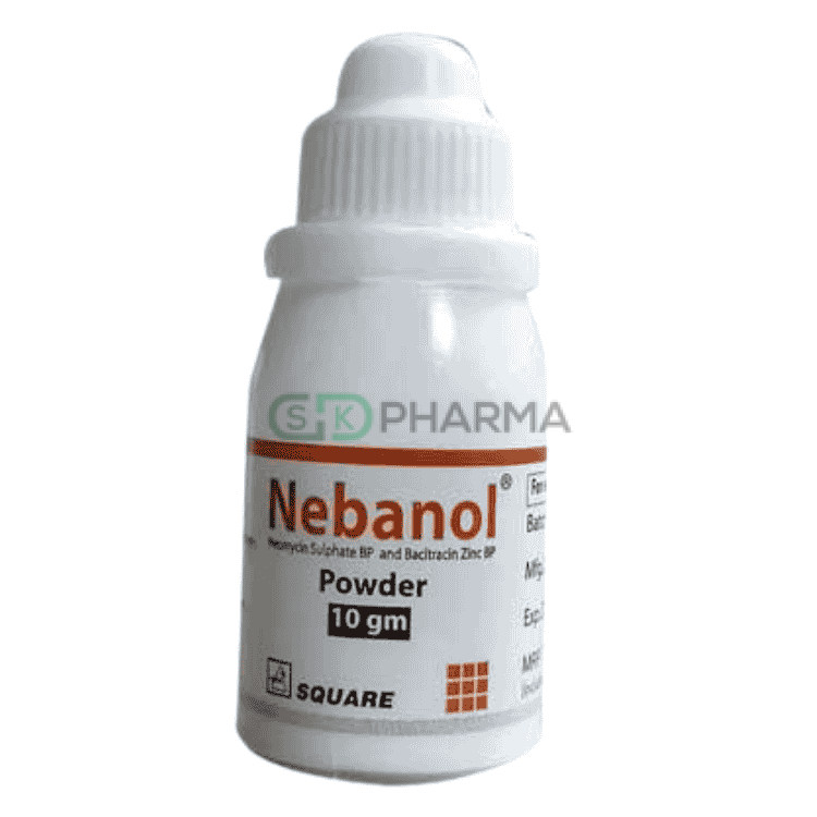 Nebanol Powder (5 mg+250 IU)/gm (Neomycin Sulfate + Bacitracin Zinc)