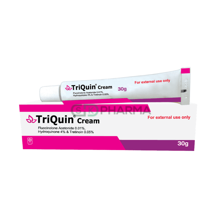 Triquin Cream 0.01%+4%+0.05% (Fluocinolone Acetonide + Hydroquinone + Tretinoin)
