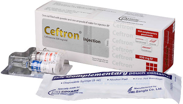 Ceftron IV Injection, Ceftriaxone Sodium 500 mg/vial