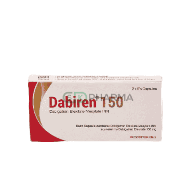 Dabiren Capsule 150 mg (Dabigatran Etexilate Mesylate)