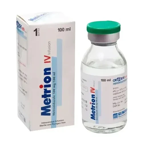Metrion IV Infusion 100 ml bottle, Metronidazole 500 mg/100 ml