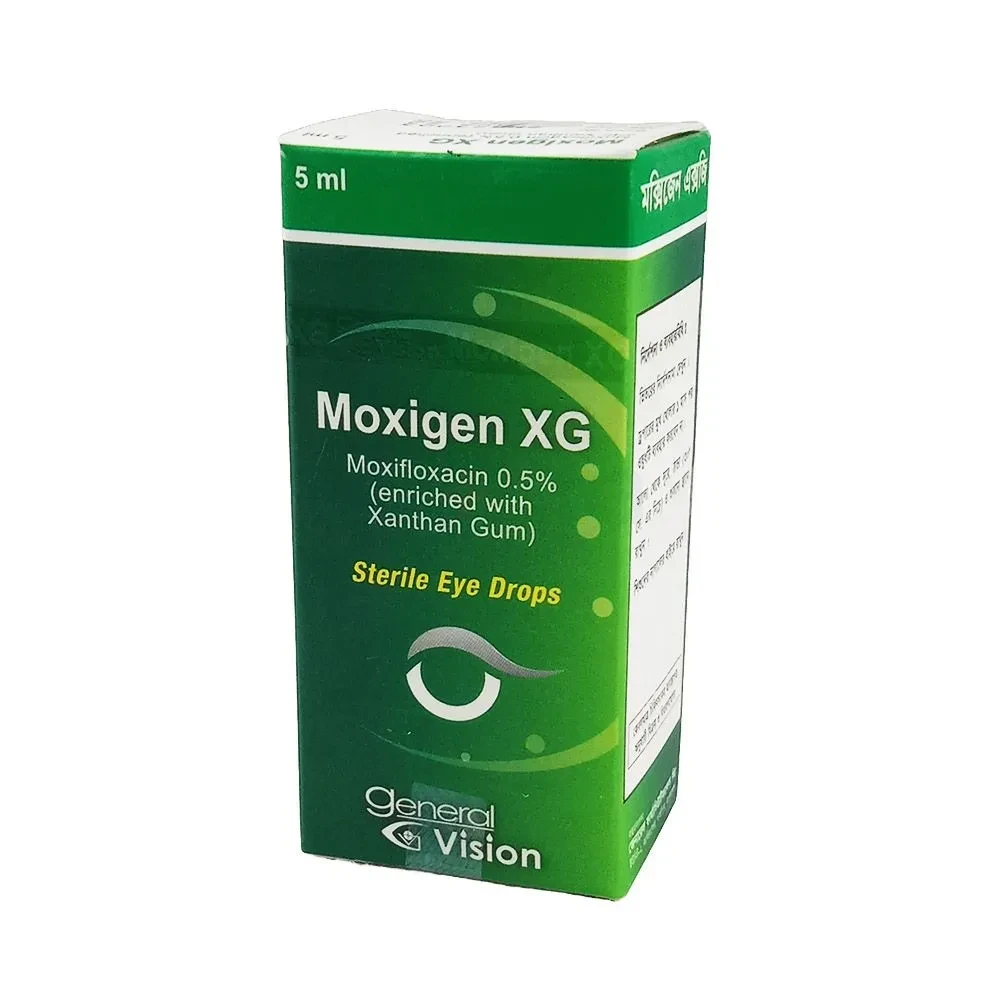 Moxigen XG Ophthalmic Solution 5 ml drop, Moxifloxacin Hydrochloride + Xanthan Gum 0.5%+0.4%