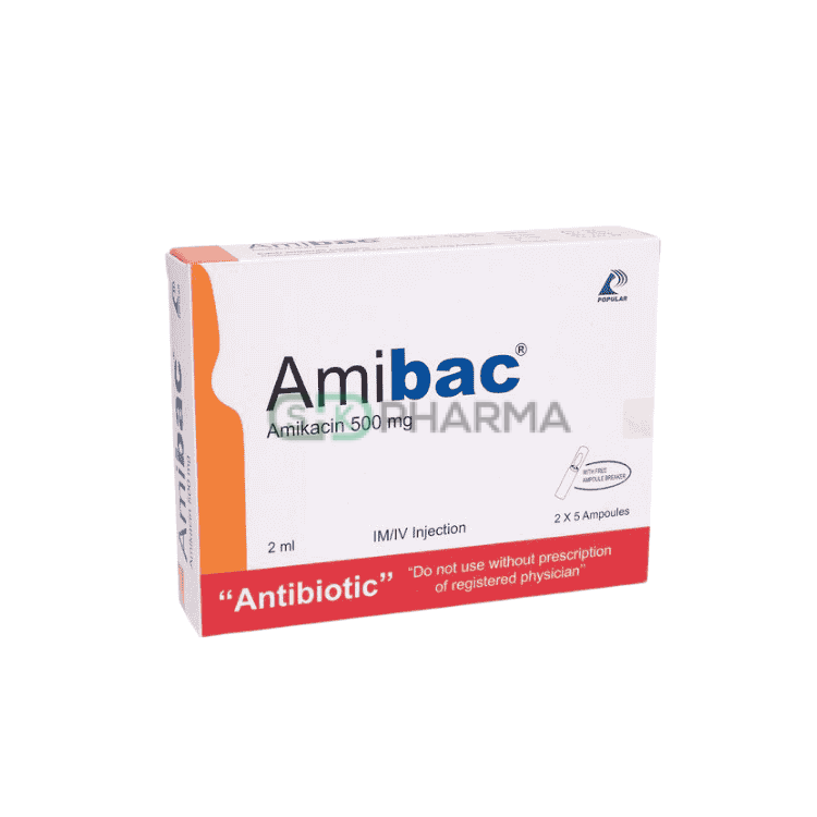 Amibac Injection 500 mg/2 ml (Amikacin)