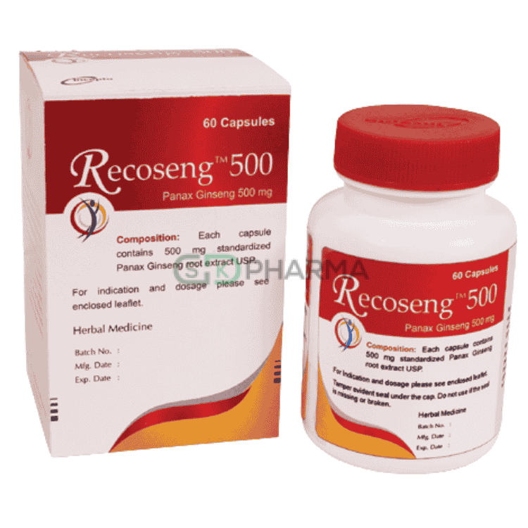 Recoseng Capsule 500 mg (Panax Ginseng)