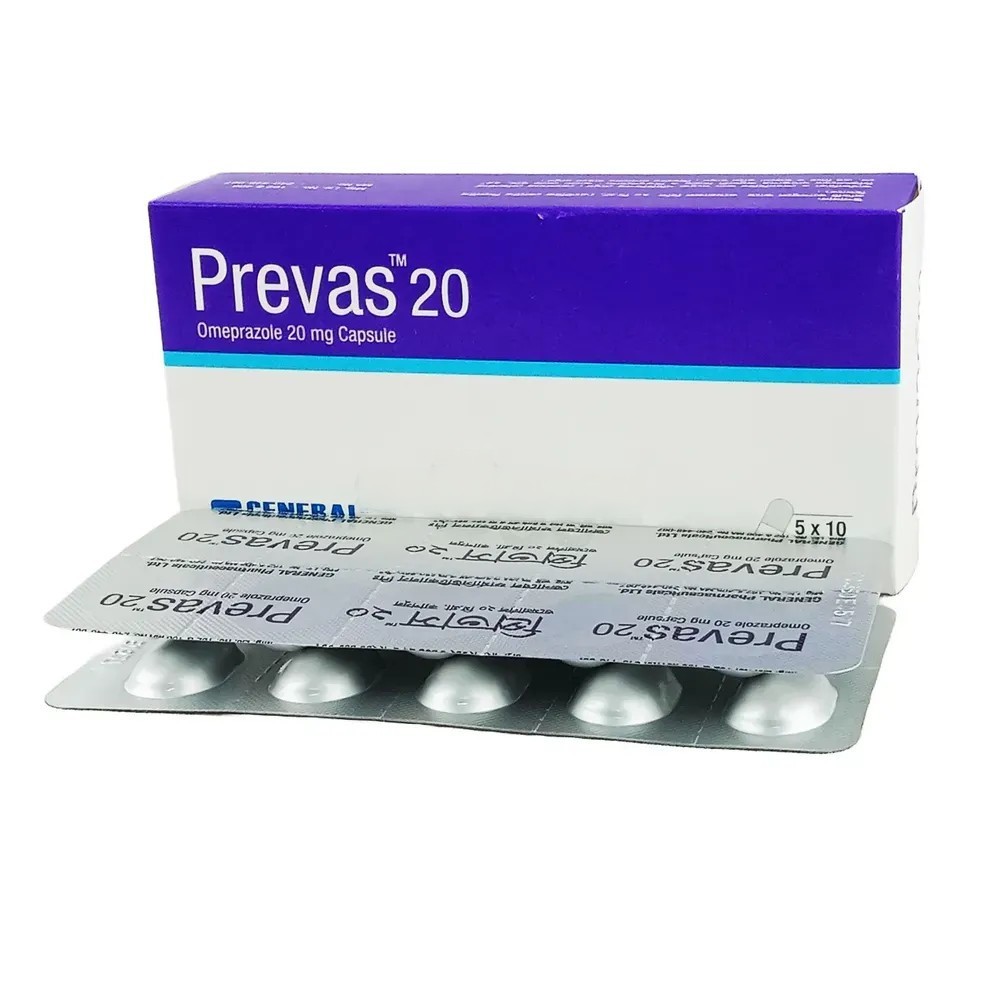 Prevas Capsule (Enteric Coated), Omeprazole 20 mg