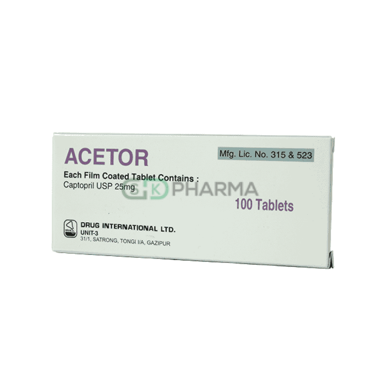 Acetor Tablet 25 mg (Captopril)