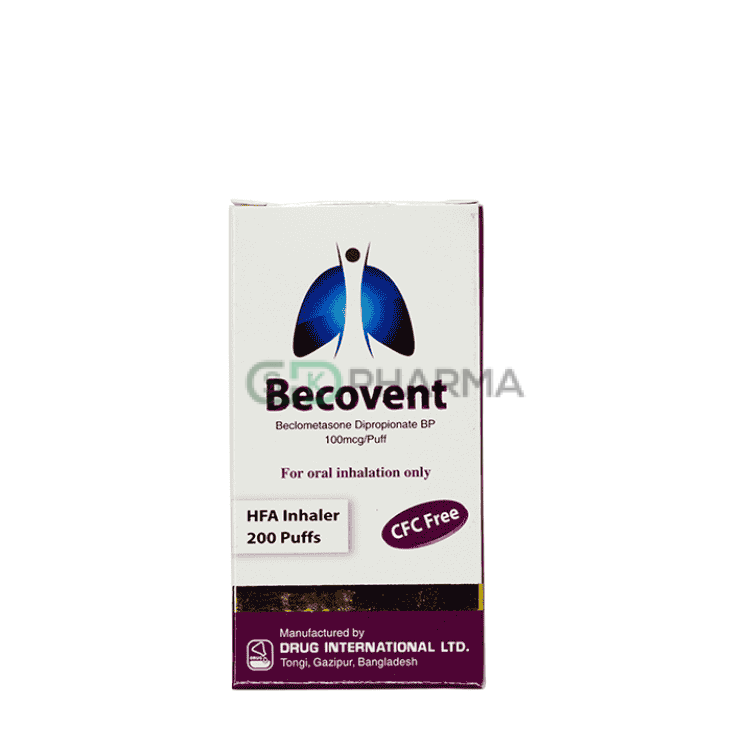 Becovent Inhaler 100 mcg/puff (Beclomethasone Dipropionate (Inhaler))