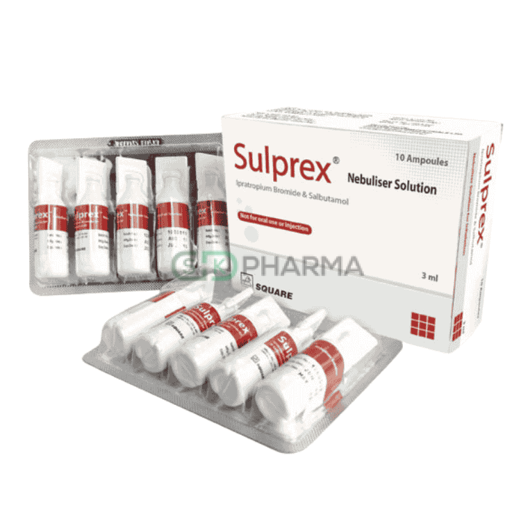 Sulprex Respirator Solution (2.5 mg+500 mcg)/3 ml (Salbutamol + Ipratropium (Solution for inhalation))