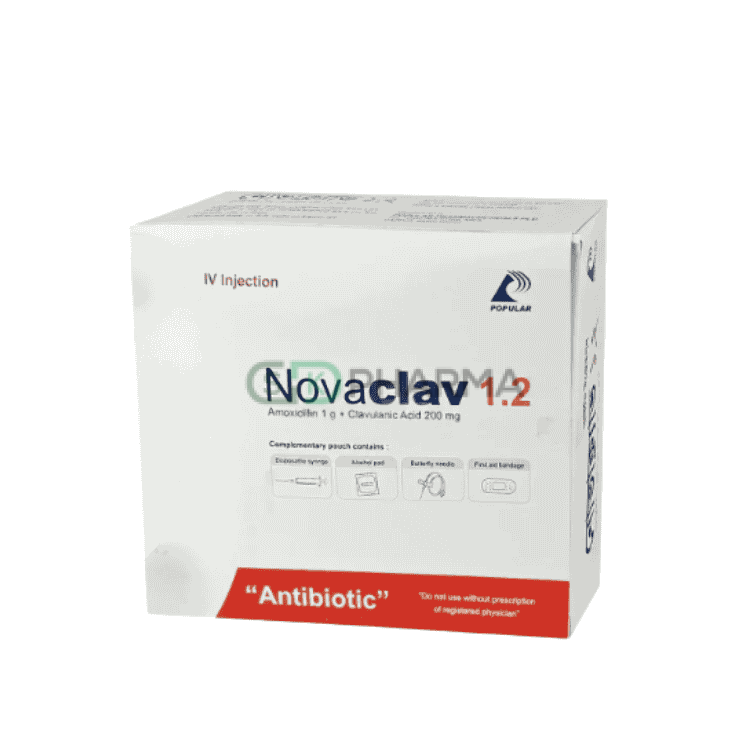 Novaclav Injection (1 gm+200 mg)/20 ml (Amoxicillin + Clavulanic Acid)