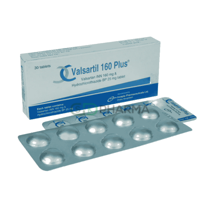 Valsartil Plus Tablet 160 mg+25 mg (Valsartan + Hydrochlorothiazide)