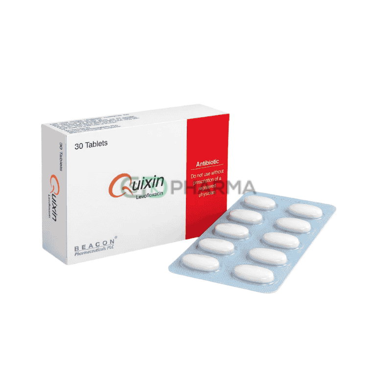 Quixin Tablet 500 mg (Levofloxacin Hemihydrate)
