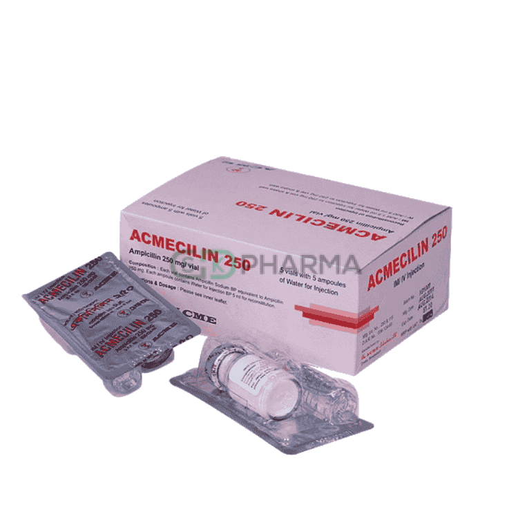 Acmecilin Injection 250 mg/vial (Ampicillin Sodium)