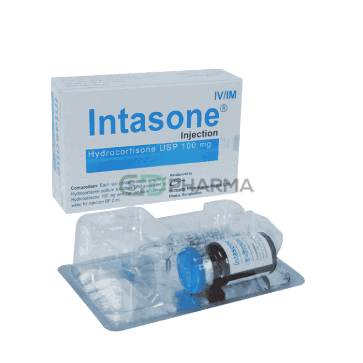 Intasone Injection 100 mg/2 ml (Hydrocortisone)