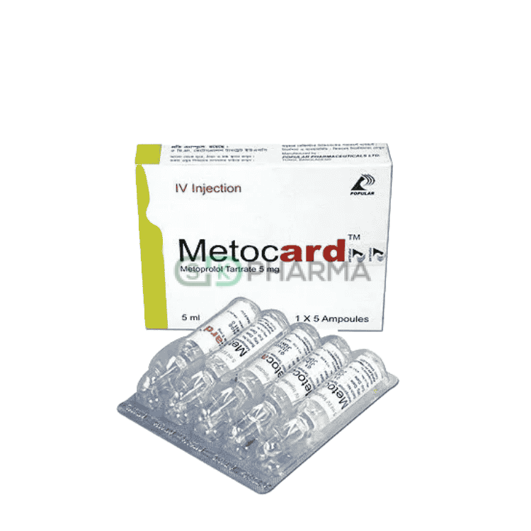 Metocard Injection 5 mg/5 ml (Metoprolol Tartrate)