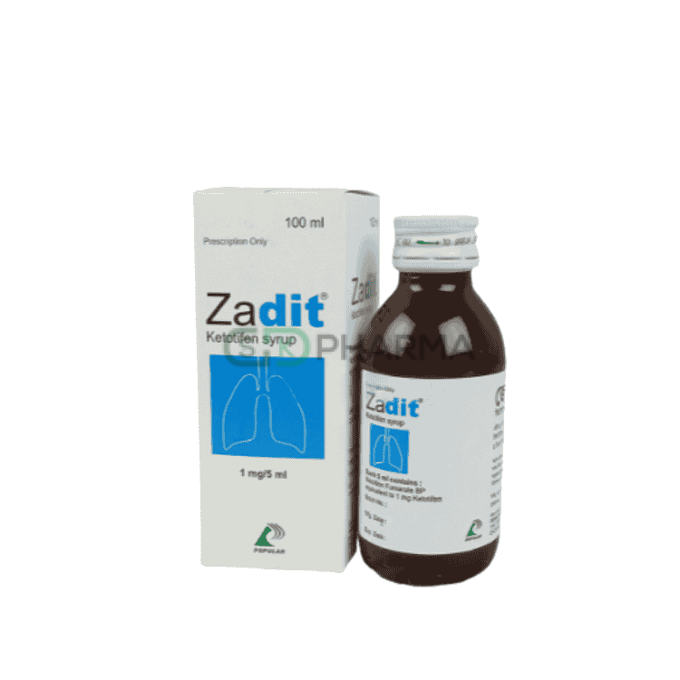 Zadit Syrup 1 mg/5 ml (Ketotifen Fumarate (Oral))