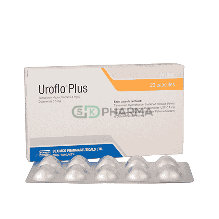 Uroflo Plus Capsule 0.4 mg+0.5 mg (Tamsulosin Hydrochloride + Dutasteride)