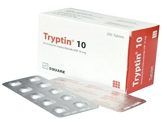 Tryptin Tablet, Amitriptyline Hydrochloride 10 mg