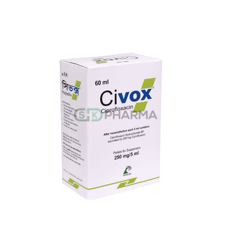 Civox Suspension 250 mg/5 ml (Ciprofloxacin)