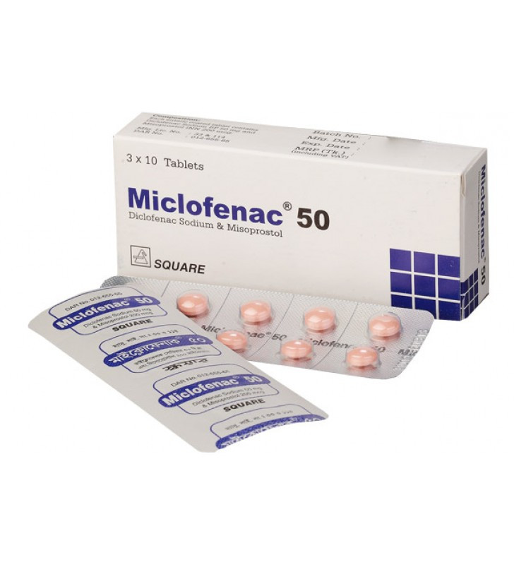 Miclofenac Tablet Diclofenac Sodium + Misoprostol 50 mg+200 mcg