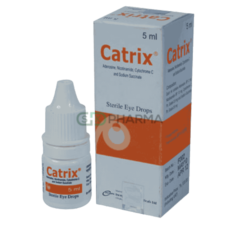 Catrix Eye Drop (2 mg+0.5 mg +0.6 mg+10 mg)/ml (Adenosine + Cytochrome-C + Sodium Succinate + Nicotinamide)