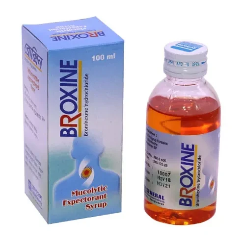Broxine Syrup, Bromhexine Hydrochloride 4 mg/5 ml