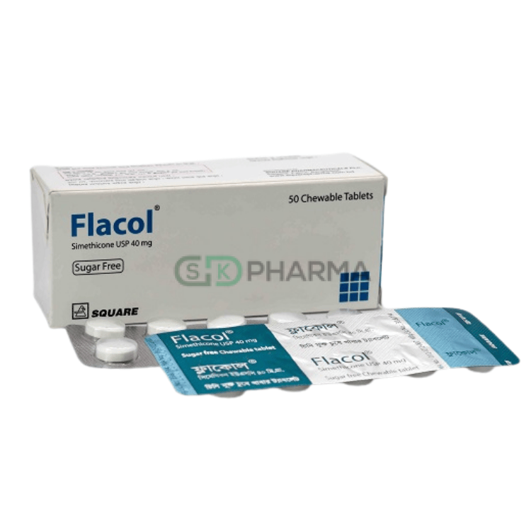 Flacol Chewable (Tablet 40 mg Simethicone)