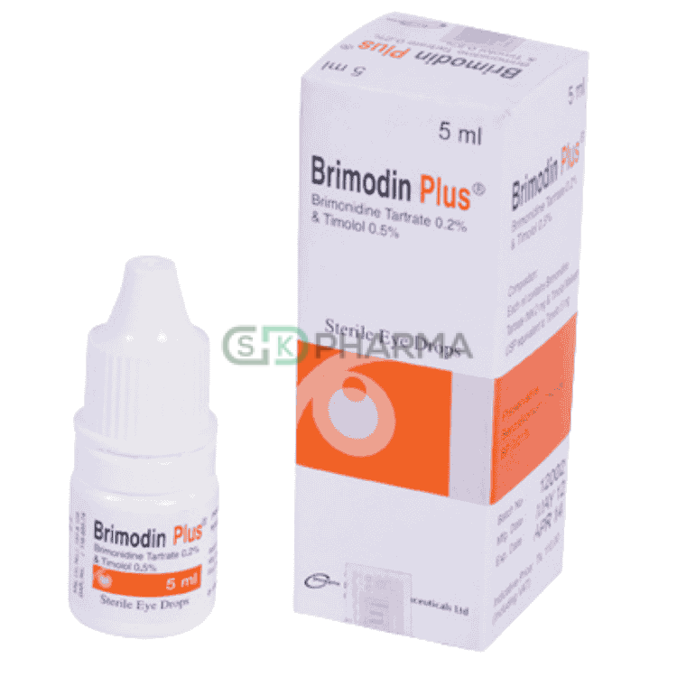 Brimodin Plus Eye Drop 0.2%+0.5% (Brimonidine Tartrate + Timolol Maleate)