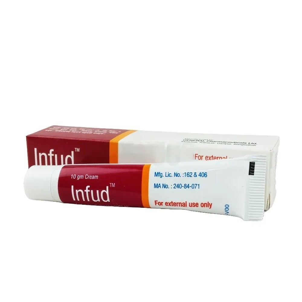 Infud Cream 10 gm tube, Terbinafine Hydrochloride 1%