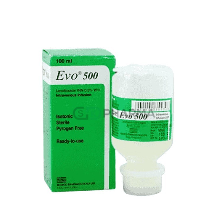 Evo Injection 500 mg/100 ml (Levofloxacin Hemihydrate)